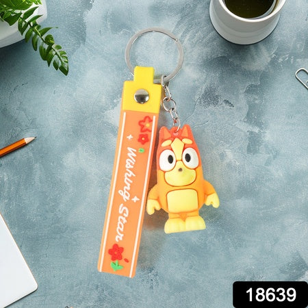 Cute Cartoon Silicone 3d Key Chain With Metal Hook Strap (Pack Of 1)