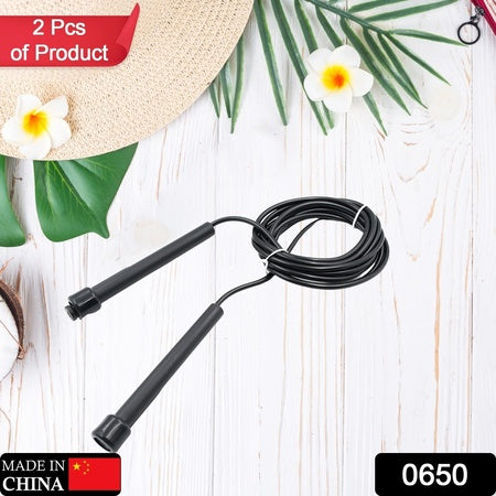 050 Speed Skipping Rope Jump Rope With Pvc Handle Sports Skipping Rope Jump Rope For Weight Loss Fitness Sports Exercise Workout For Men Women Boys Girls 3mtr.