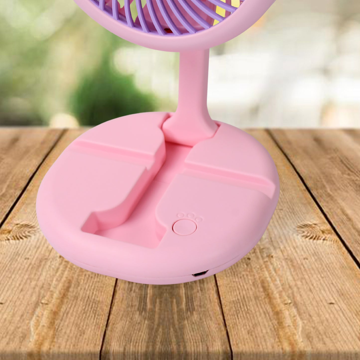 17794 Usb Rechargeable Portable Fan With Led Light Heavy Duty Foldable Fan With Charging Port Home Outdoor Temple