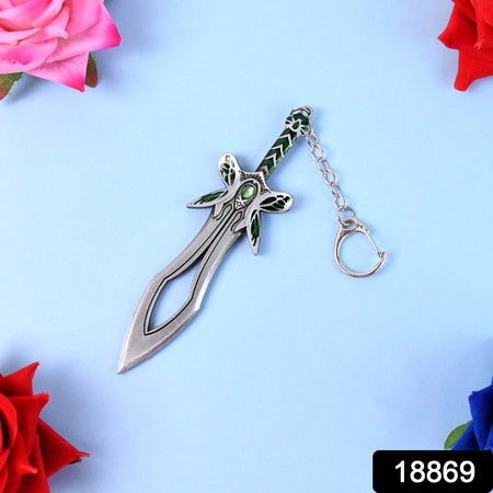 Metal Sword Shape Keychain - Durable Stylish Accessory (1 Pc)