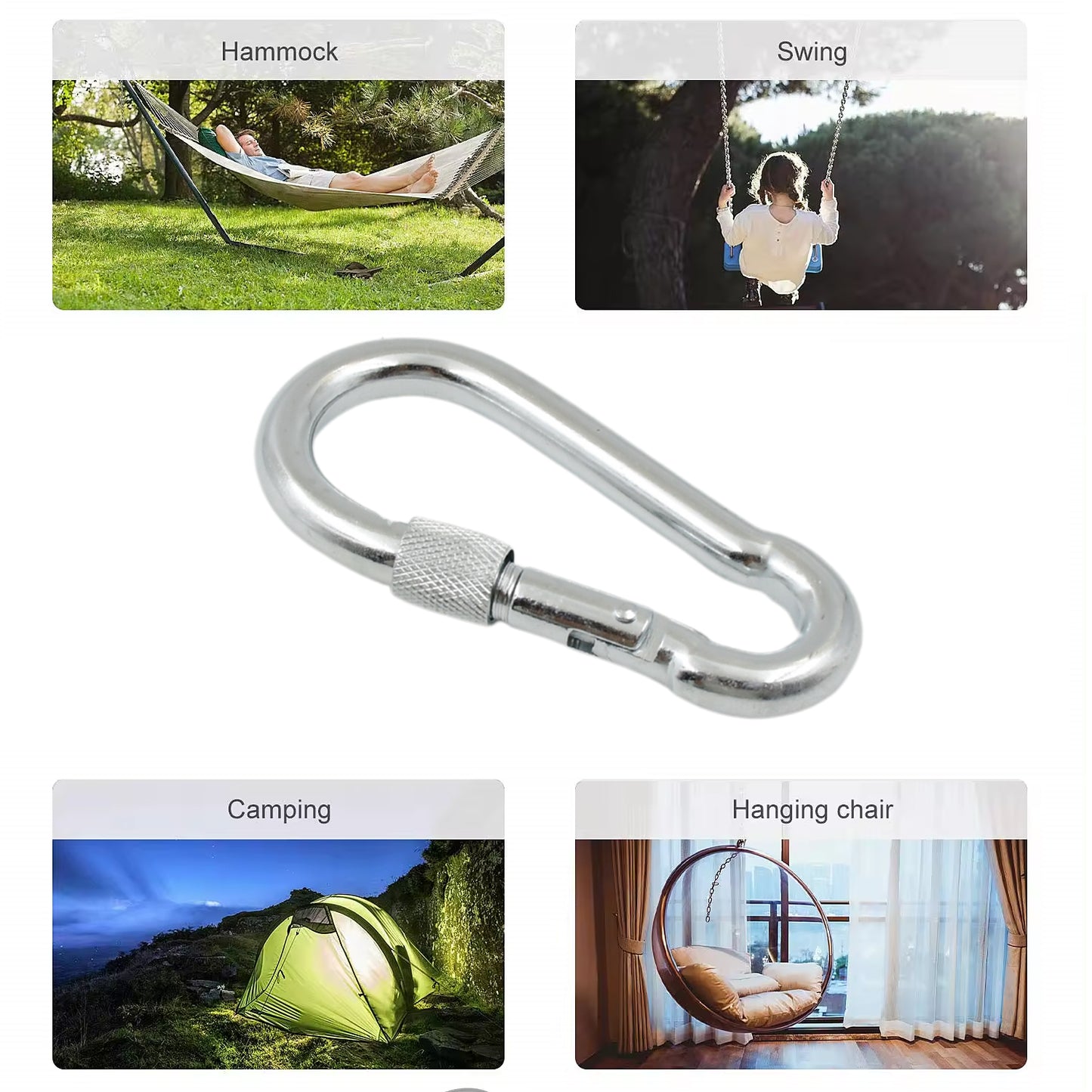 Snap Hook With Screw-stainless Steel Snap Hook Clip Heavy Duty Carabiner Clip (10100 Mm 1 Pc)