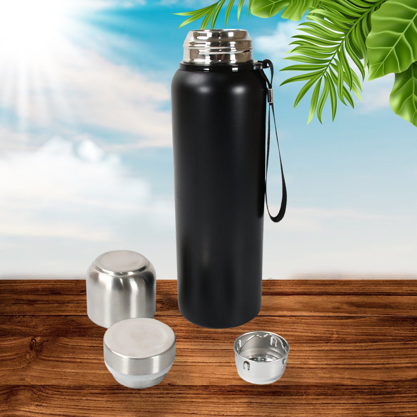 Stainless Steel Water Bottle Fridge Water Bottle Stainless Steel Water Bottle Leak Proof Rust Proof Cold Hot Thermos Steel Bottle Leak Proof Office Bottle Gym Home Kitchen Hiking Trekking Travel Bottle (1000ml800mlapprox 600ml)