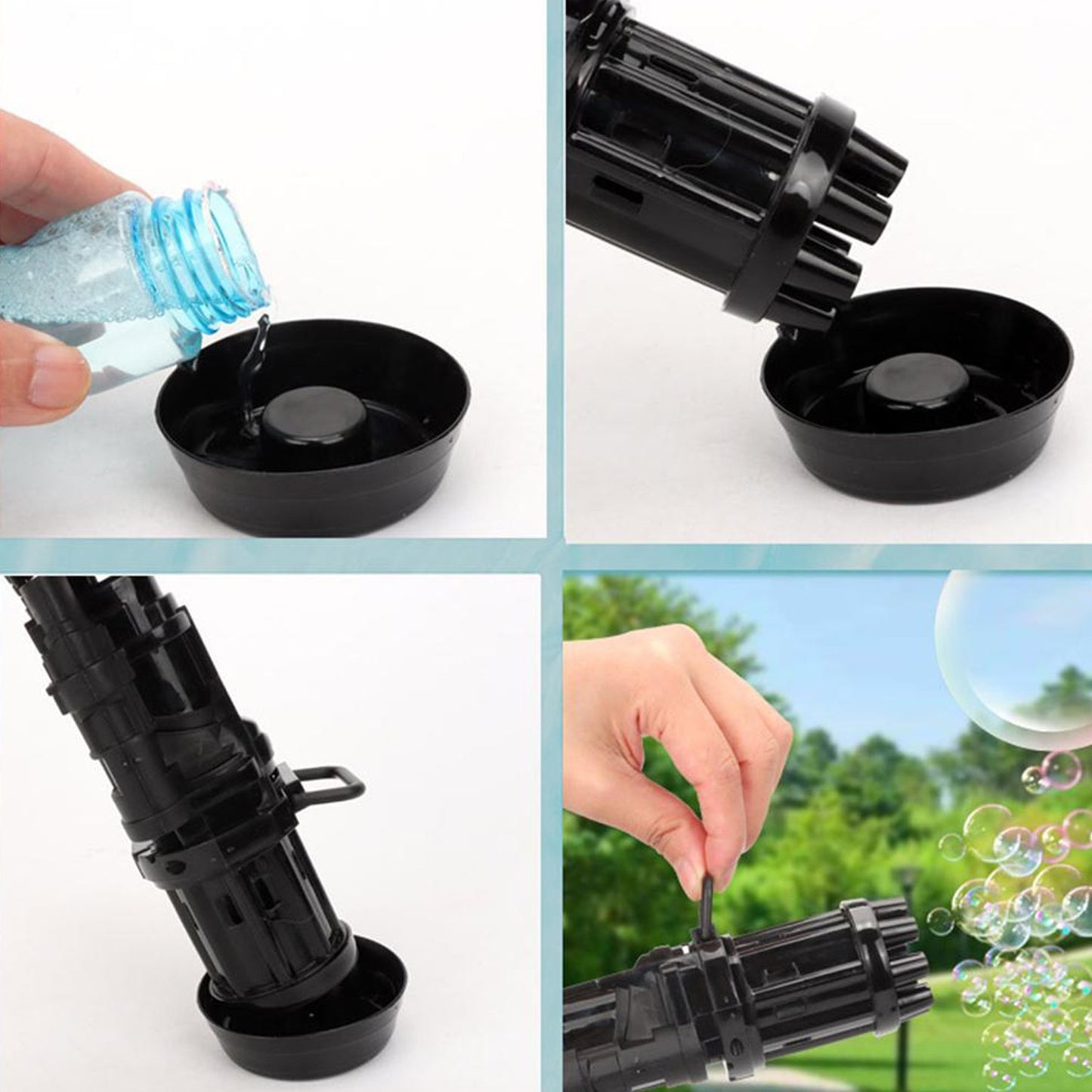8028 8-hole Battery Operated Bubbles Gun Toys For Boys And Girls