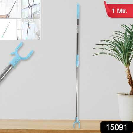 Stainless Steel Telescopic Pole Clothes Hooks Hanger (1 Pc 1 Mtr.)