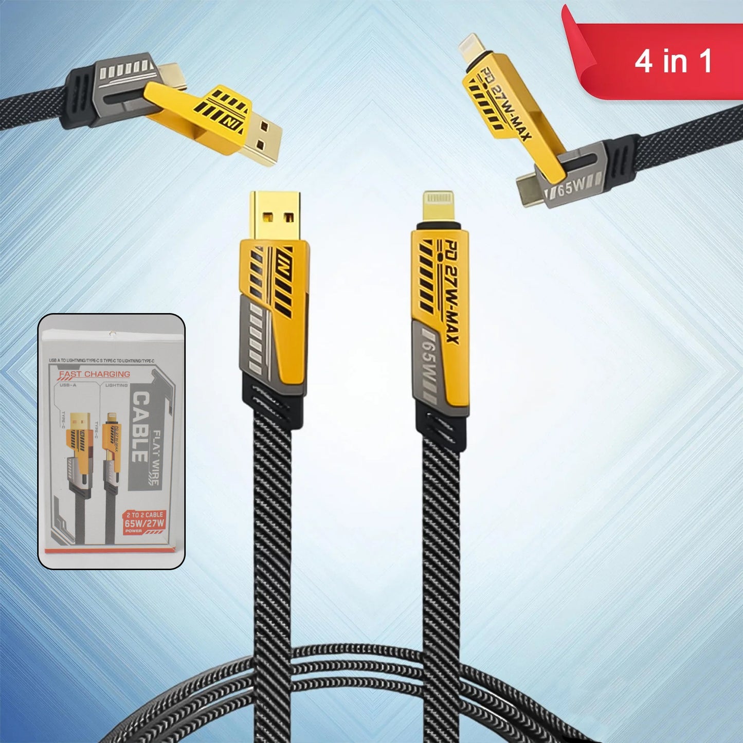 4 In 1 Charging Cable 65w Cable (1 Pc 1 Mtr.)