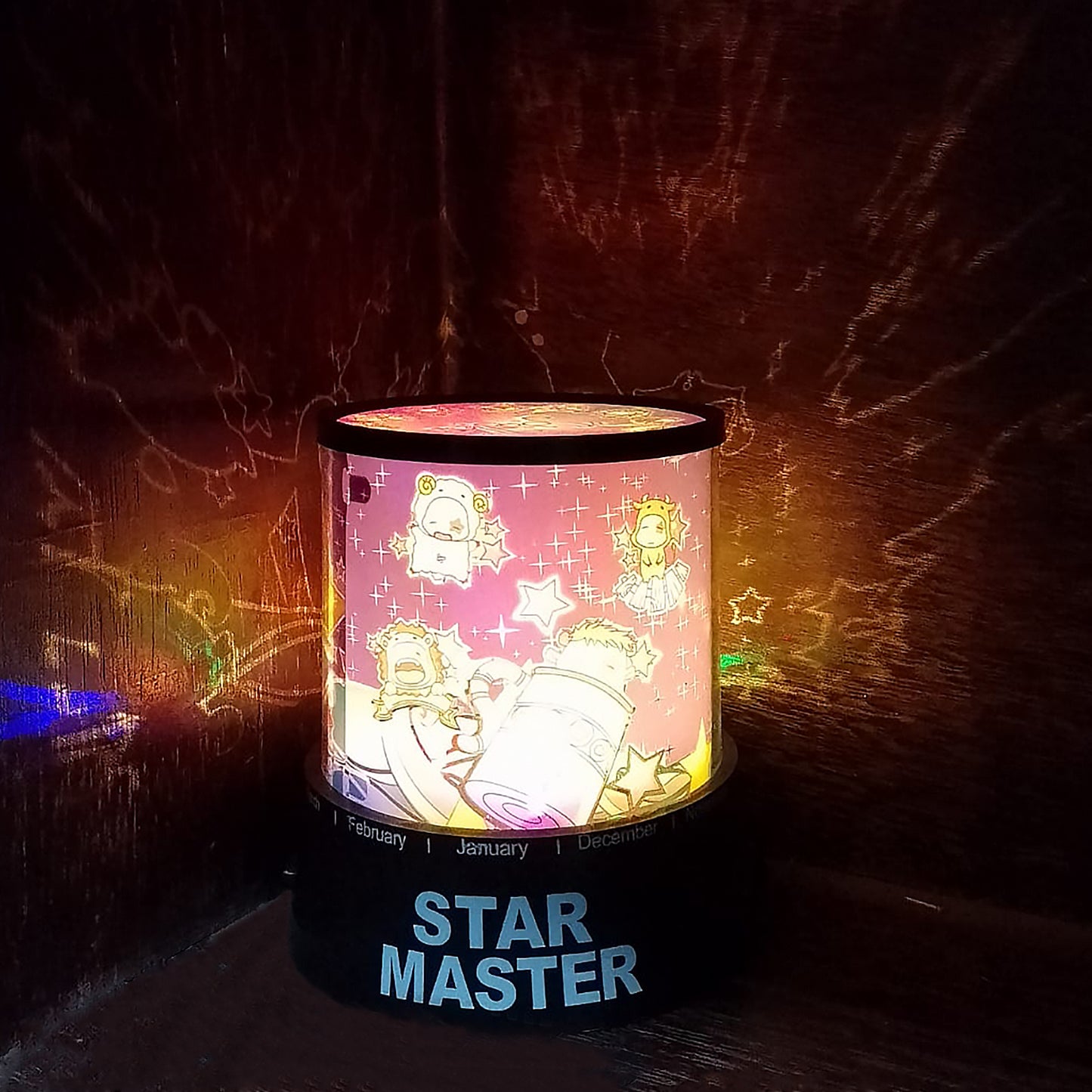 Led Projector Night Light Amazing Lamp 3 Battery Operated Lamps Rotation With The Music Function Master For Kids Bedroom Home Decoration Nightromantic Gift (Battery Not Included 1 Pc)