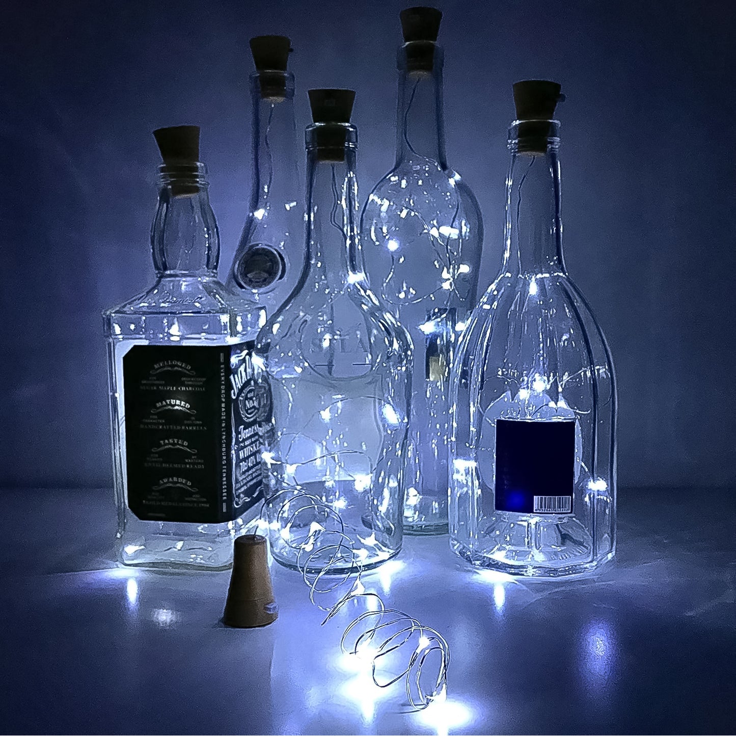 Wine Bottle Cork String Light Multi Led 2m Cable Length Copper Wire Battery Operated (White 1 Pc)