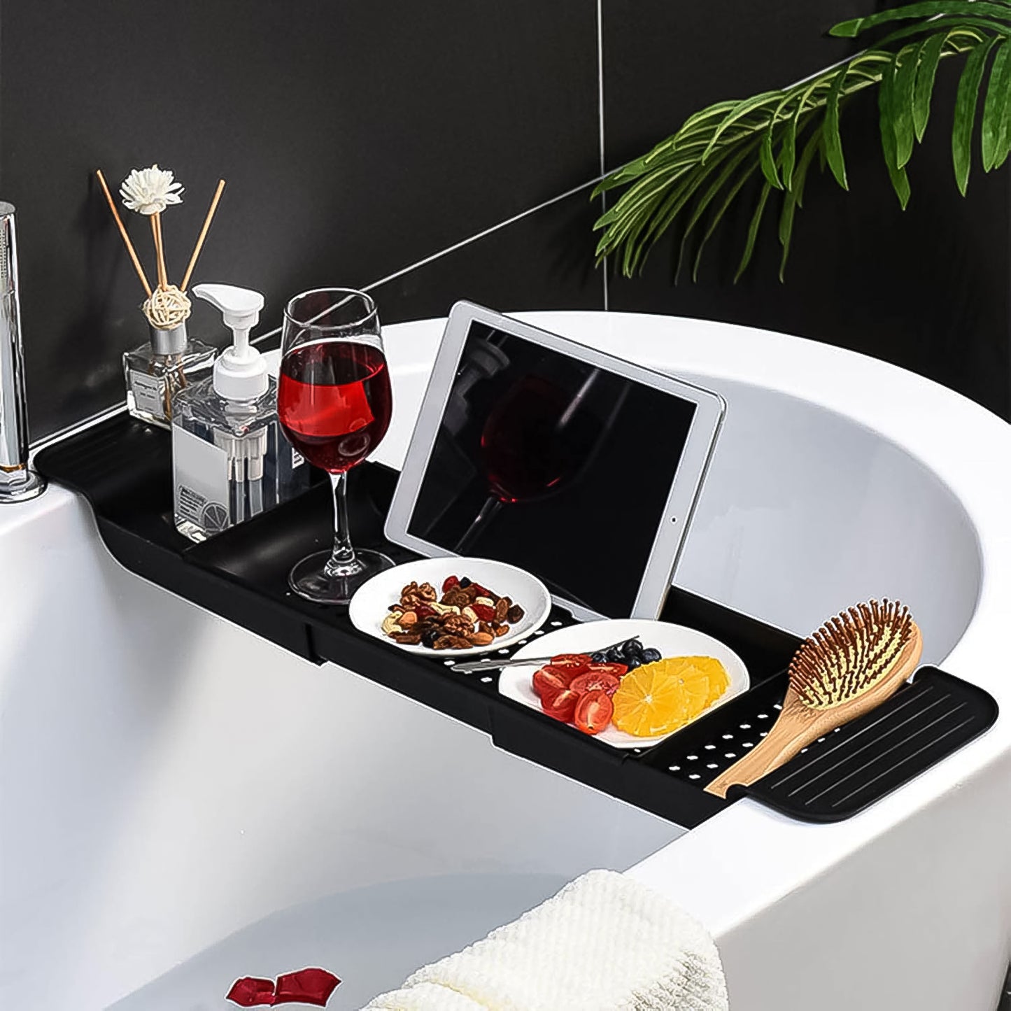 Retractable Bath Caddy Retractable Bathtub (78 Cm Long Adjust 1 Pc With Brown Box)