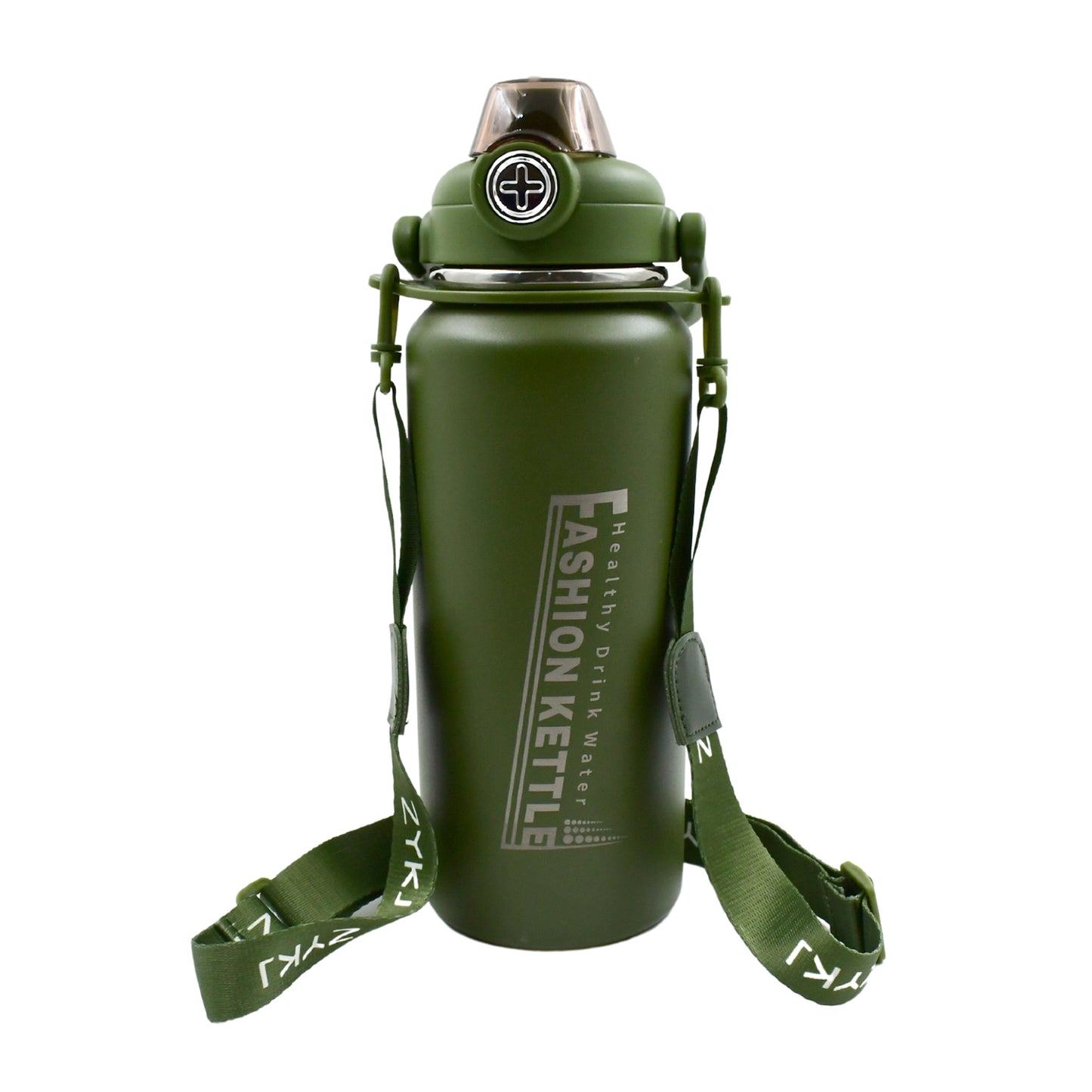 13039 Liter Stainless Steel Water Bottle With Straw Strap Handle Vacuum Insulated Thermos Flask Double-walled Coffee Thermos Flask Leak-proof Water Bottle For Sports Fitness Gym (1500ml)
