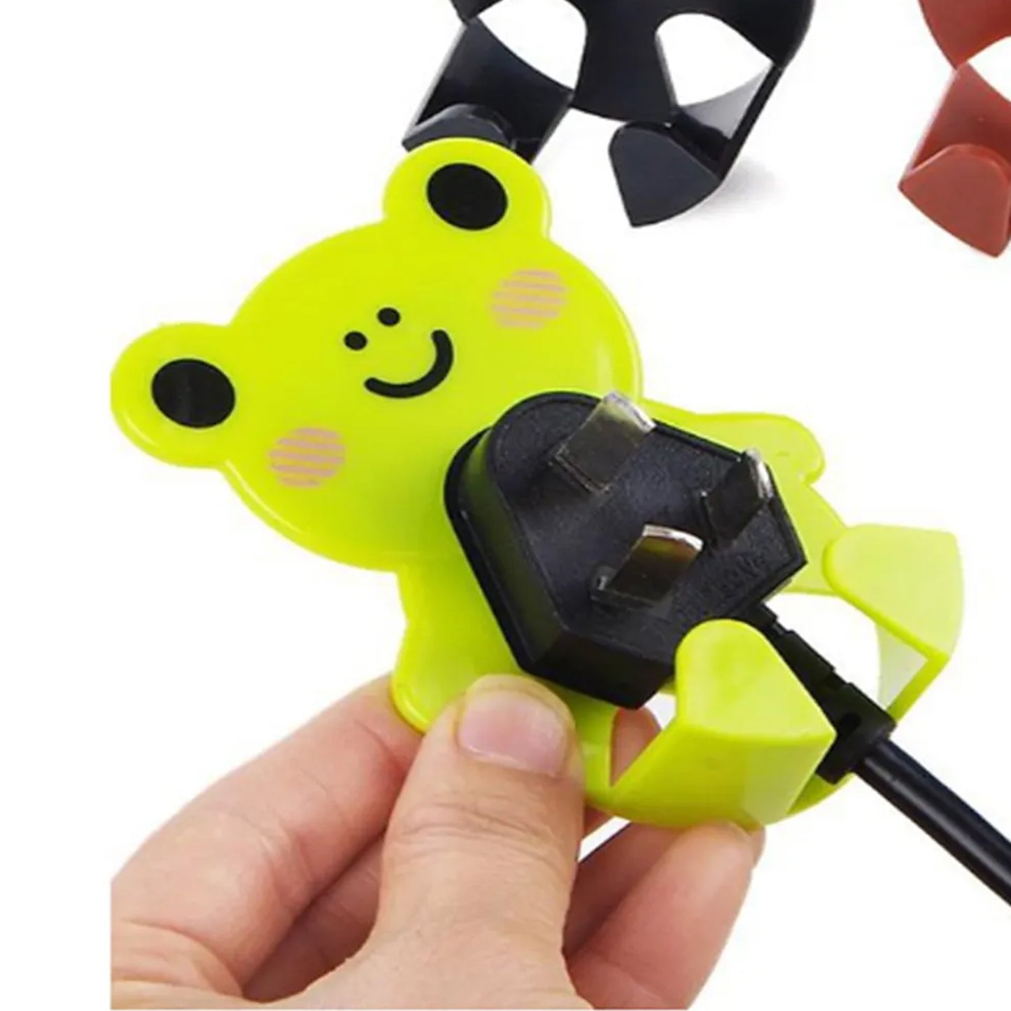 6818 Plastic Adhesive Cable Plug Hook Bathroom Power Plug Socket Holder For Office Home And Restaurant Use 2 Pc Set