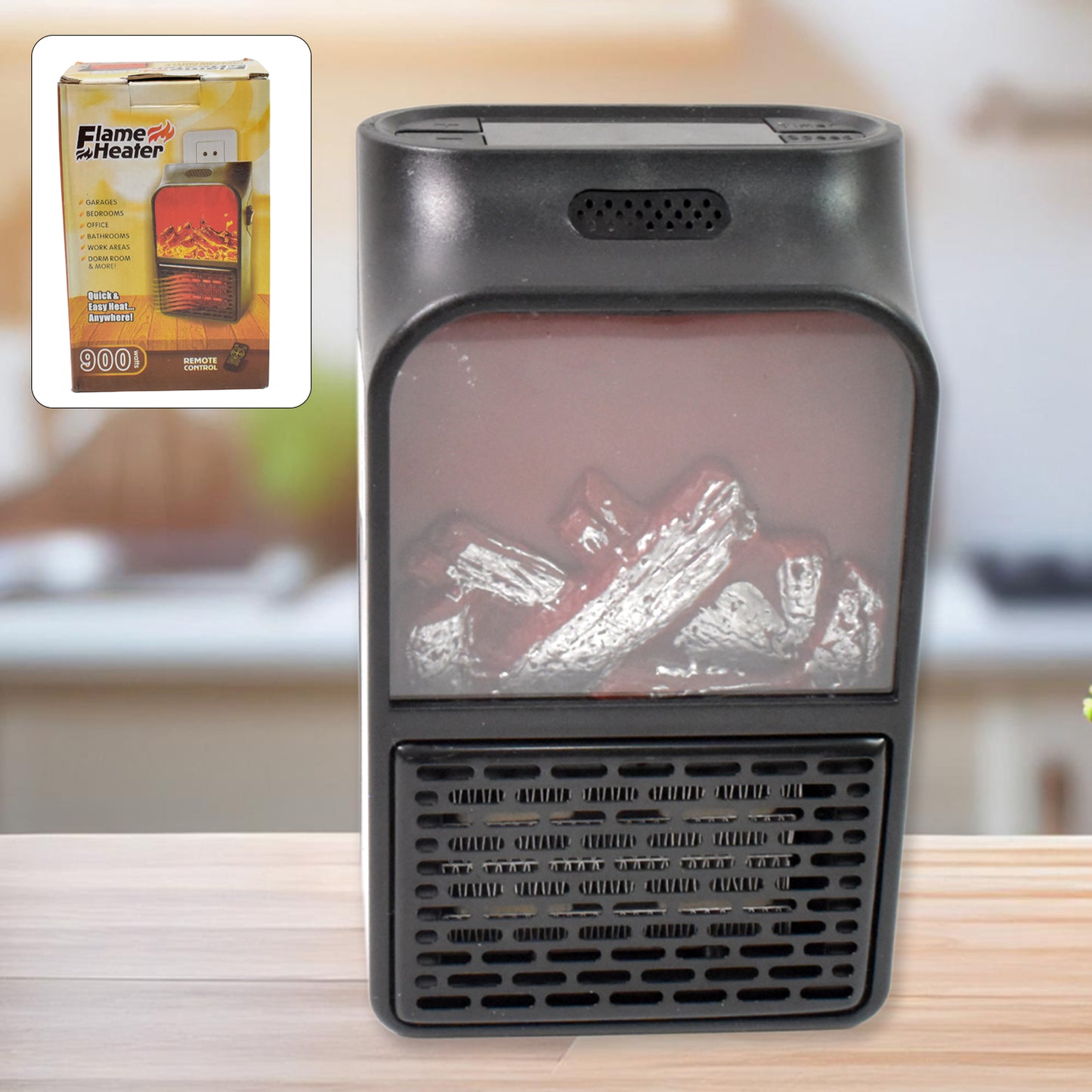 Portable Electric Fireplace Lamp Led Flame Heater (900w 1 Pc)