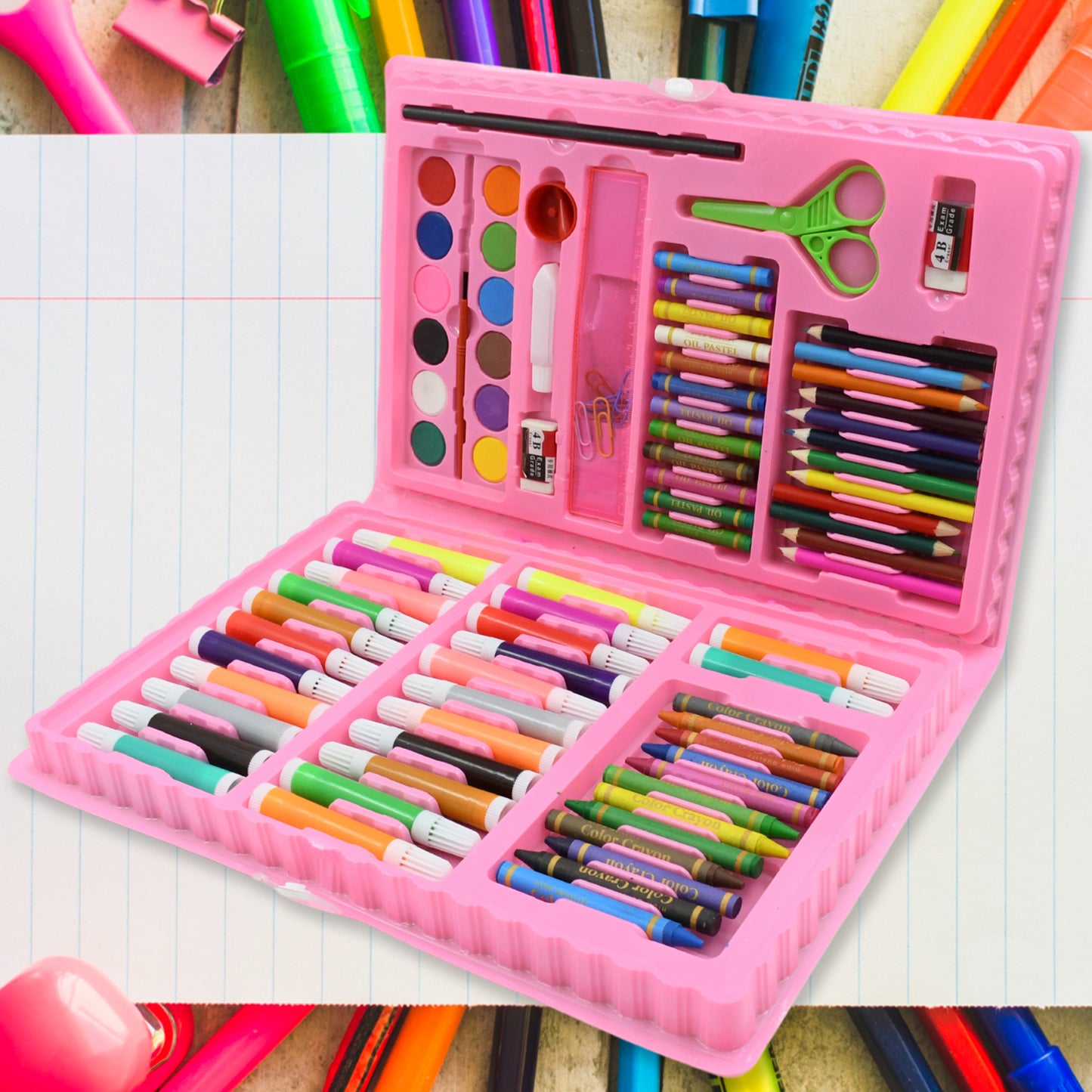 17978art Set Kids Art Supplies Coloring Case Kit Painting Drawing Sets For Kids Boys Girls Gifts Toys Age 4 Above - Mix Colors Kids Colorful Bag (86 Pcs Set)