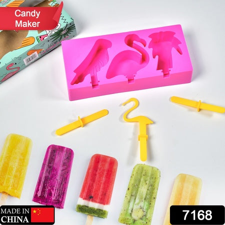 7168 Fancy Ice Candy Mould Maker Food Grade Homemade Reusable Ice Popsicle Makers Frozen Ice Cream Mould Sticks Kulfi Candy Ice Mold For Children Adults