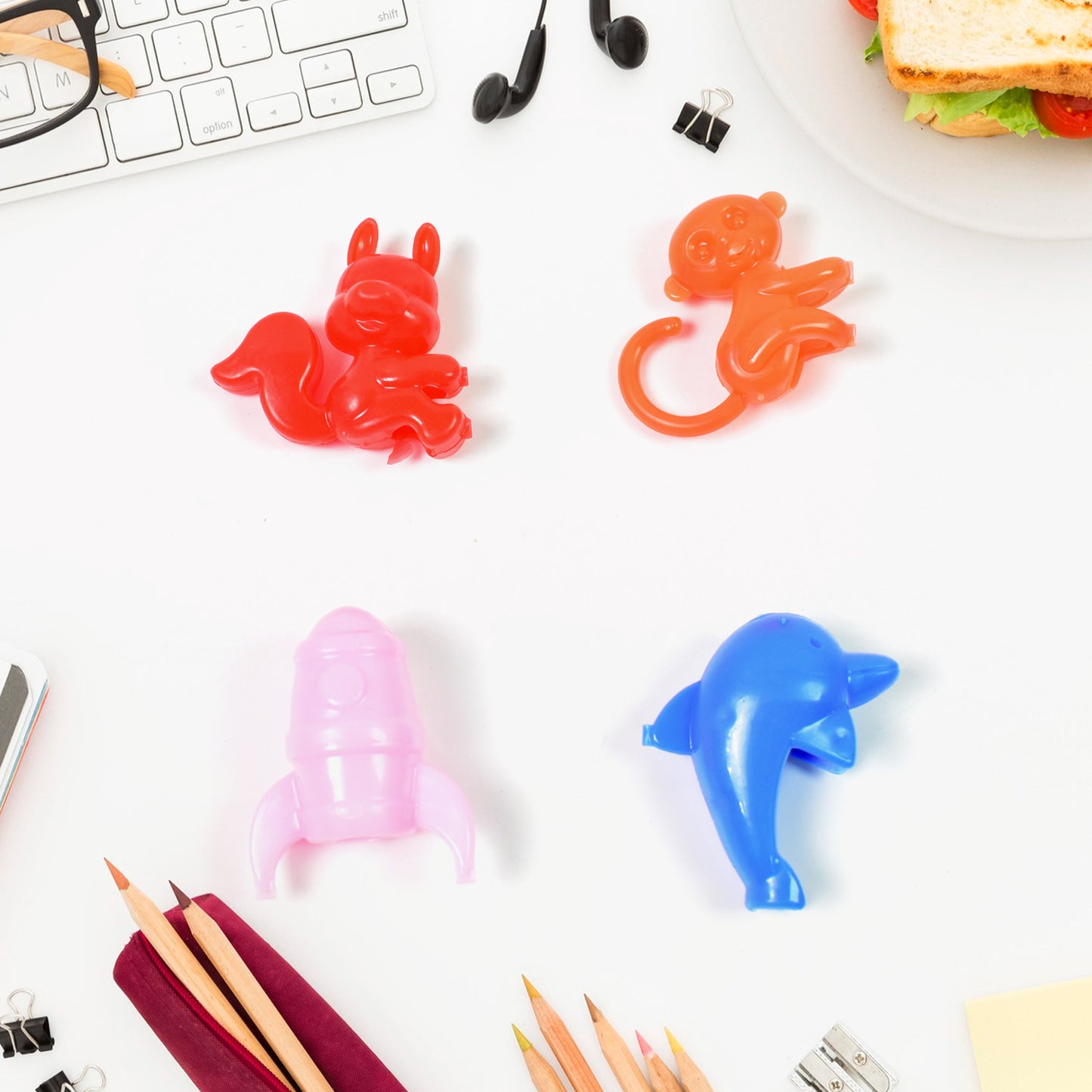 Mix Character Monkey Fish Cat Pencil Top Promotional Toys (1 Pc Mix Colour Design)