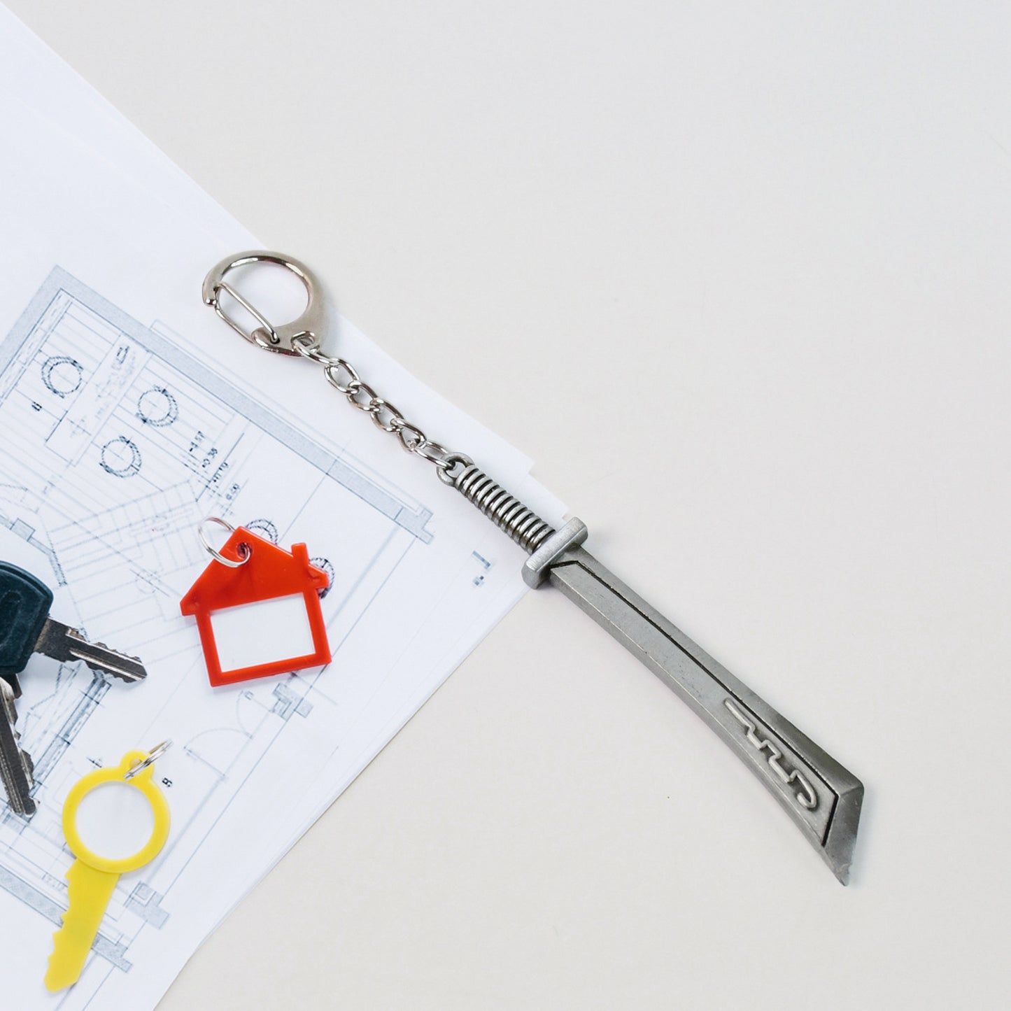 Stainless Steel Knife Keychain - Compact Durable (1 Pc)