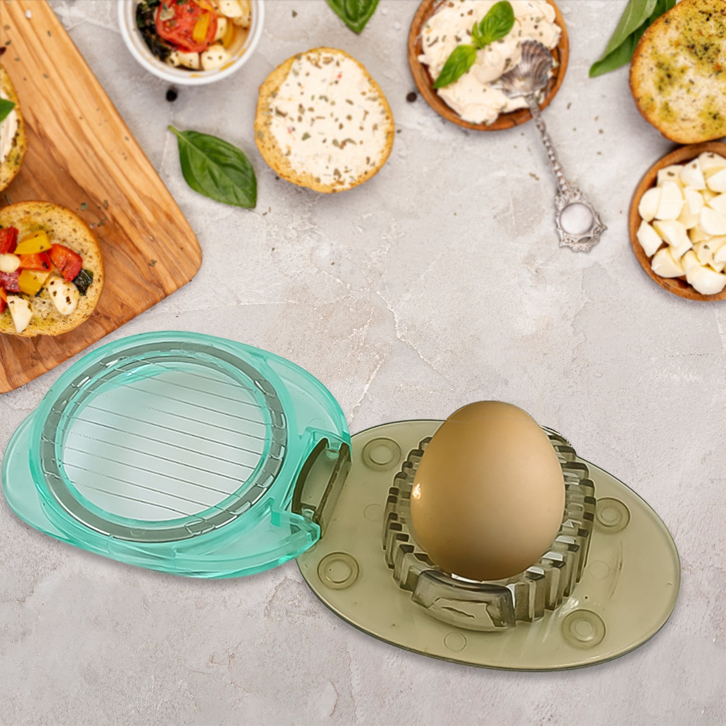 Stainless Steel Egg Slicer Knife (2 Pc Set)