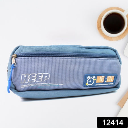 Pencil Pouch With Zipper Students Pencil Case Large Capacity Makeup Pouch Stationery Bag (1 Pc 2 Compartment)