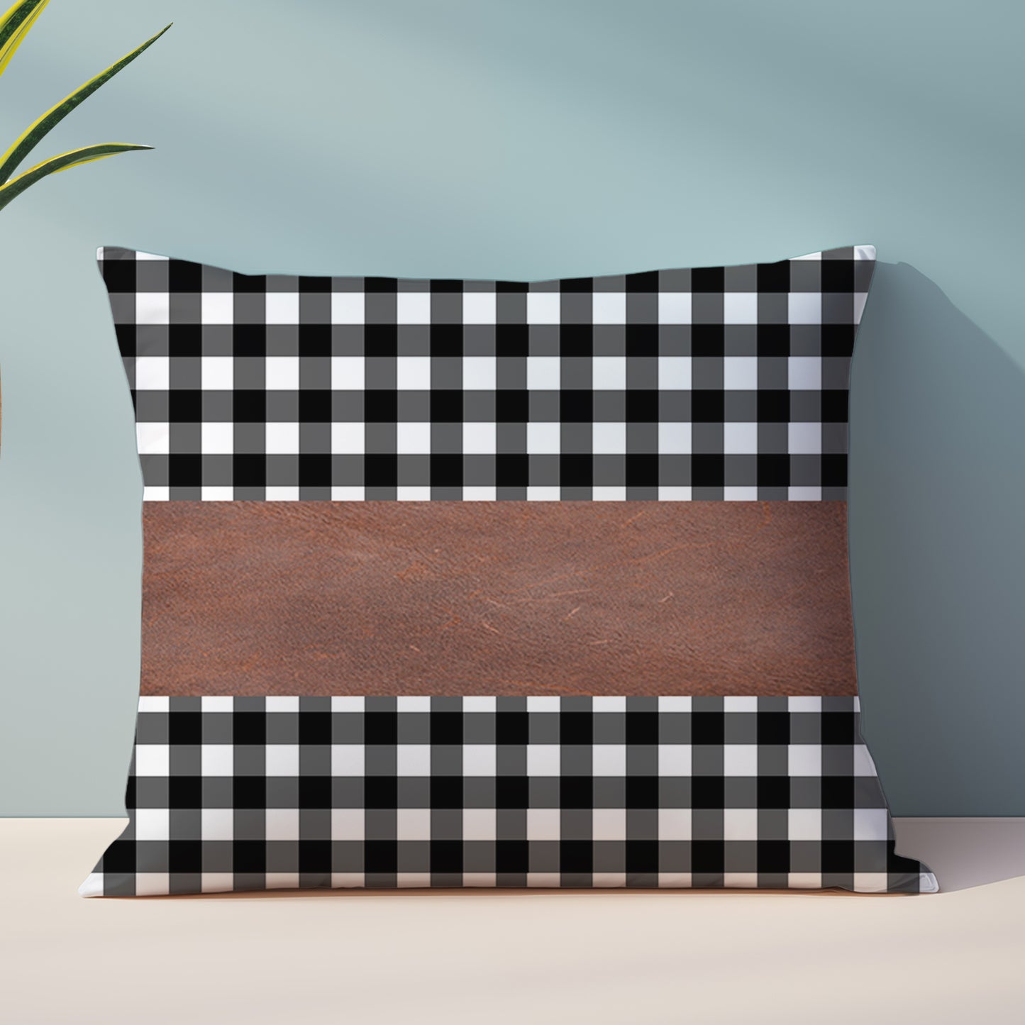 Pillow Covers Leather Cotton Cushion Covers (17 17 Inch 1 Pair 2 Pc)