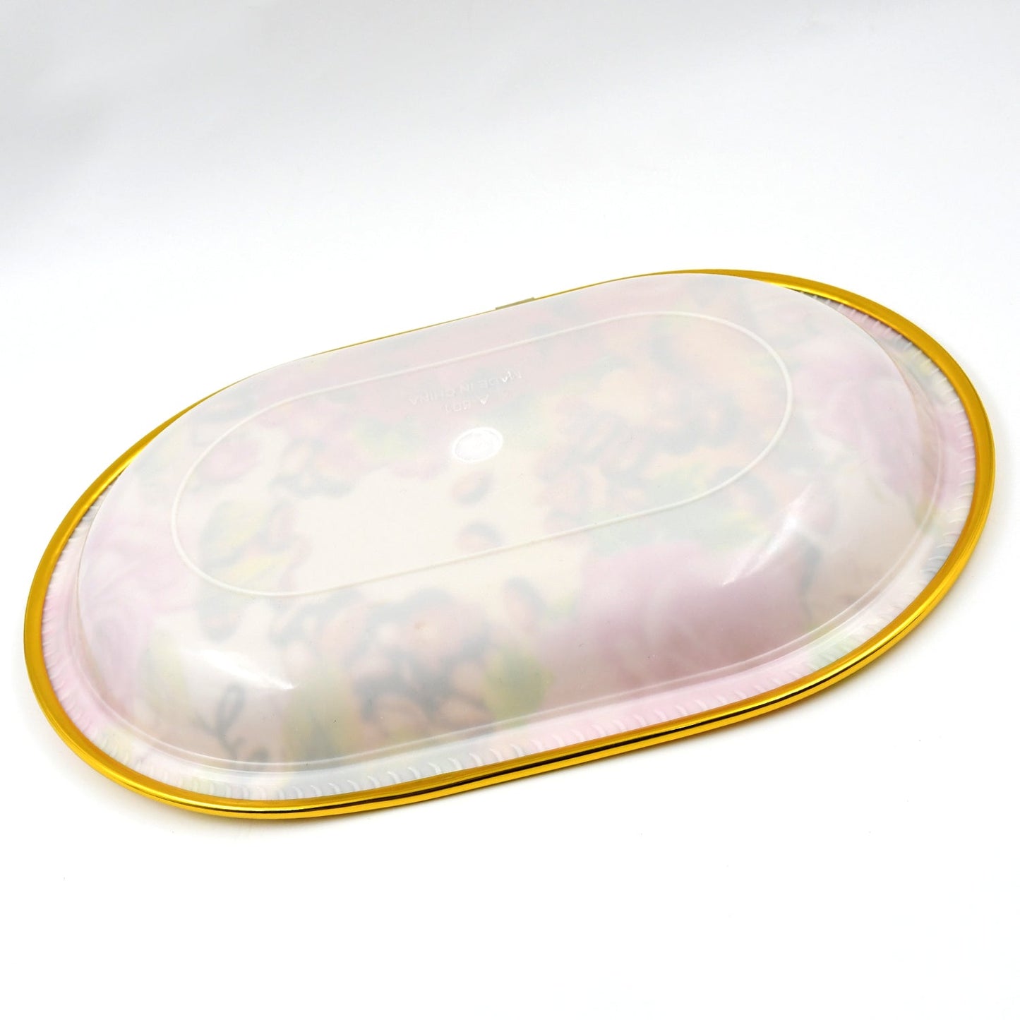 Small Plastic Flower Printed Design Serving Tray (1 Pc 27 X 18 Cm)