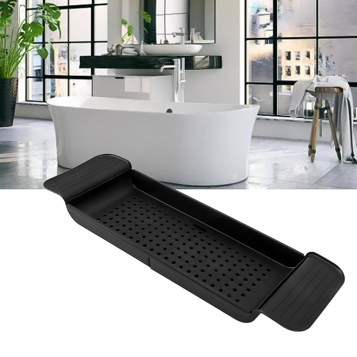Retractable Bath Caddy Retractable Bathtub (78 Cm Long Adjust 1 Pc With Brown Box)