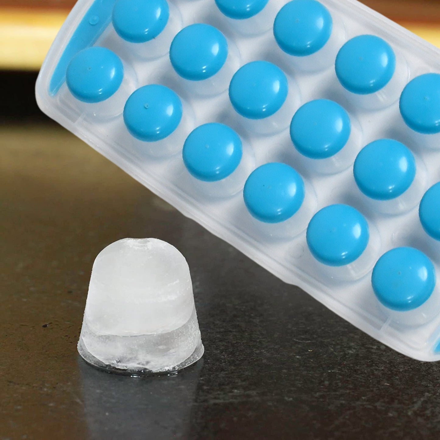 5353 Smart Push Pop Out Round Shape Mini Ice Cube Trays With Flexible Silicone Bottom Round Shape Silicone Chocolate Mold Maker Ice Cube Tray Freeze Mold