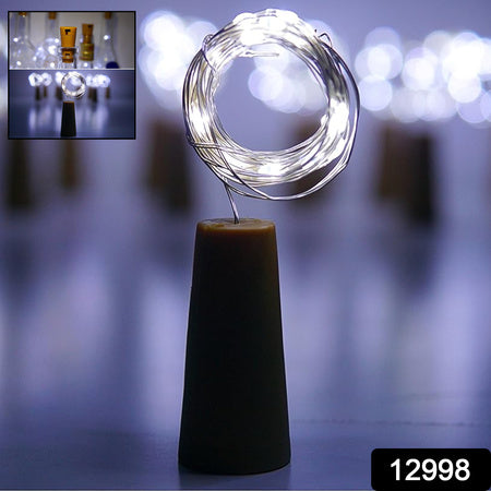 Wine Bottle Cork String Light Multi Led 2m Cable Length Copper Wire Battery Operated (White 1 Pc)