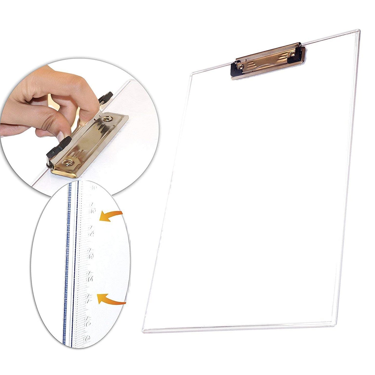 4080 Transparent Premium Exam Pad Best For Students In All Exams Unbreakable Flexible Board With A Centimeter Measuring Side Pad For School Exam Use