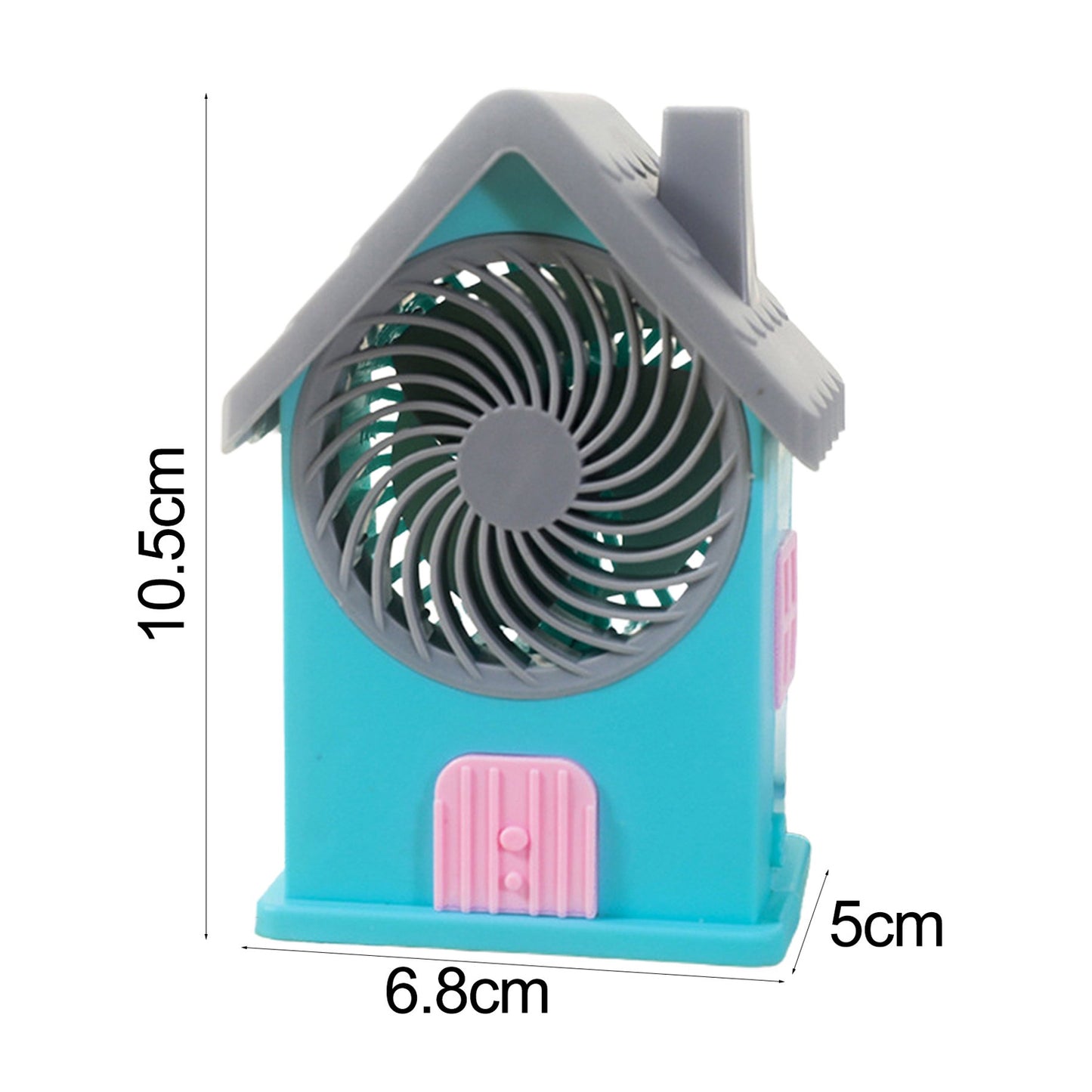 4799 Mini House Fan House Design Rechargeable Portable Personal Desk Fan For Home Office Kids Use (Battery Not Include)