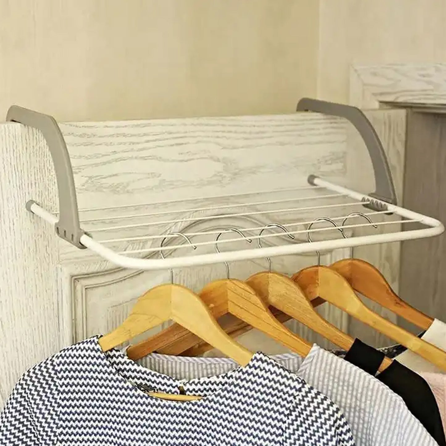 0333 Metal Steel Folding Drying Rack For Clothes Balcony Laundry Hanger For Small Clothes Drying Hanger Metal Clothes Drying Stand Socks And Plant Storage Holder Outdoor Indoor Clothes-towel Drying Rack Hanging On The Door Bathroom