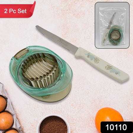 Stainless Steel Egg Slicer Knife (2 Pc Set)