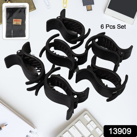 Big Hair Clips For Girls Kids Hair Accessories (6 Pcs Set Black)