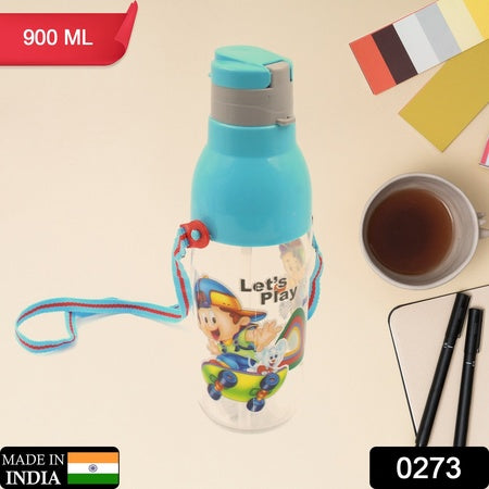 0273 Plastic Tranparent Sports Insulated Water Bottle With Dori Straw Easy To Carry High Quality Water Bottle Bpa-free Leak-proof For Kids School For Fridge Office Sports School Gym Yoga (1 Pc 800ml)