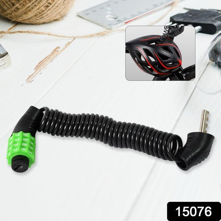 Spiral Cable Lock 4-digit Combination Code Bicycle Security Lock (1 Pc)