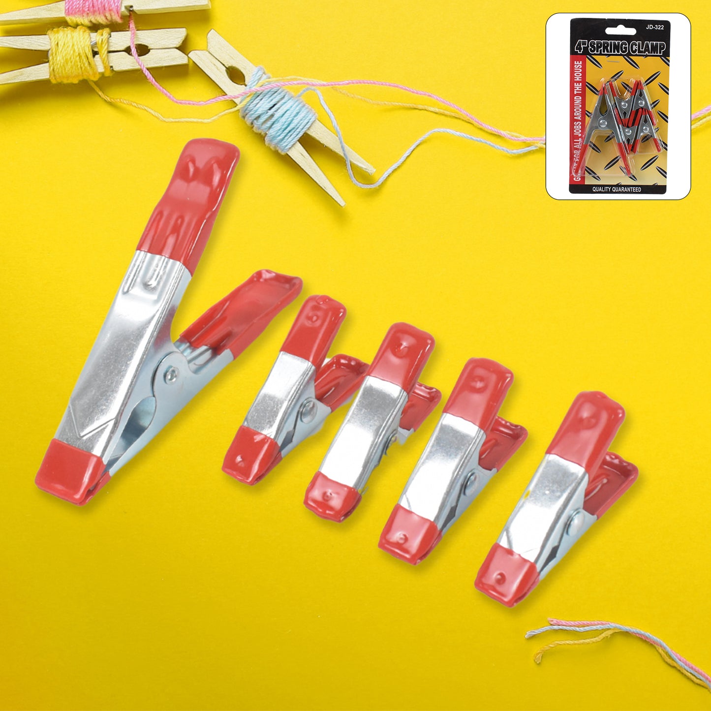 Metal Spring Clamps Heavy Duty Spring Metal Clips Clamp (5 Pcs Set)