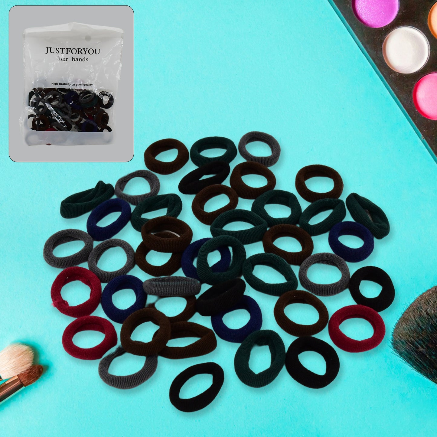 Small Ponytail Holder Bands For Hair Rubber Bands (Pack Of 50 Multicolour)