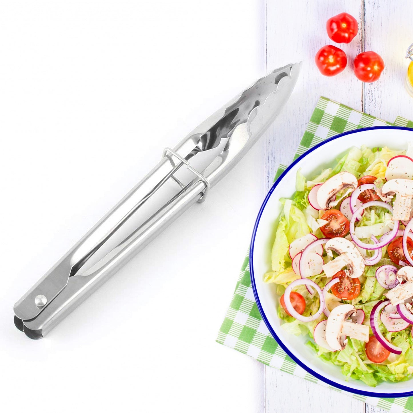 Metal Household Kitchen Salad Dessert Buffet Food Tong Clamp Clip (1 Pc 17 Cm)