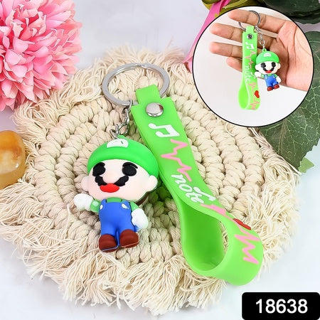 Cute Cartoon Silicone 3d Key Chain With Metal Hook Strap (Pack Of 1)