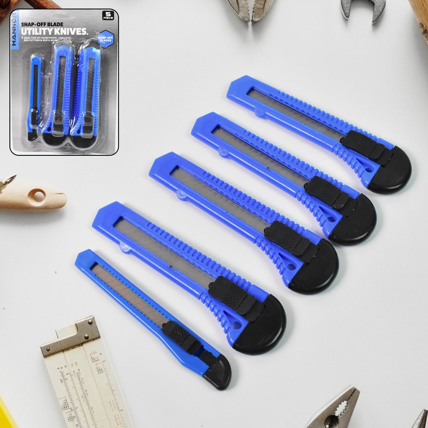 Multi-use Iron Cutter Knife (5 Pcs Set Mix Size)