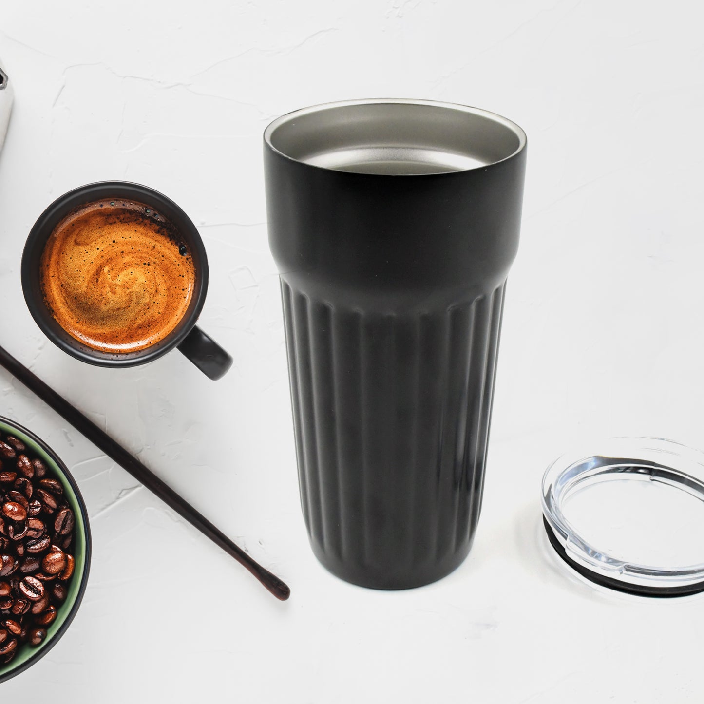12509 Stainless Steel Vacuum Insulated Insulated Coffee Cups Travel Mug Car Coffee Mug With Lid Reusable Thermal Cup For Coffee Car Travel Beach Camping Hiking Hunting Fishing Drinks Coffee Tea (1 Pc)
