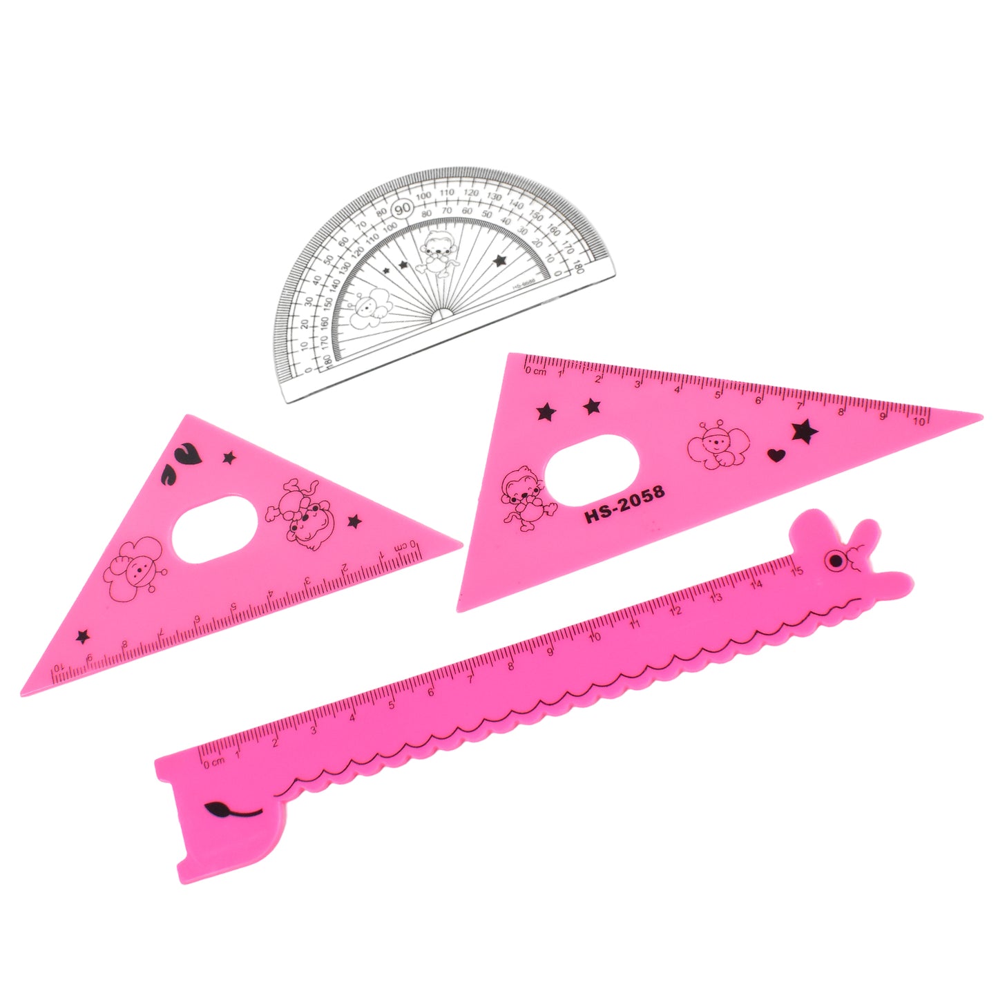 Cute Cartoon Giraffe Ruler  Scale Meter Ruler  Triangle Ruler (4 Pc Set)