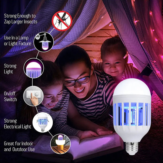 6898 12w Mosquito Killer Lamp E27 Summer Moths Flying Insects Led Zapper Mosquito Killer Lamp Light Bulb Household 12w