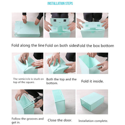 3 Layer Transparent Shoes Storage Box Plastic Stackable Shoe Storage (1 Set  3 Layer)