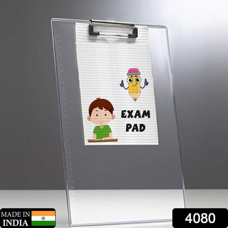 4080 Transparent Premium Exam Pad Best For Students In All Exams Unbreakable Flexible Board With A Centimeter Measuring Side Pad For School  Exam Use