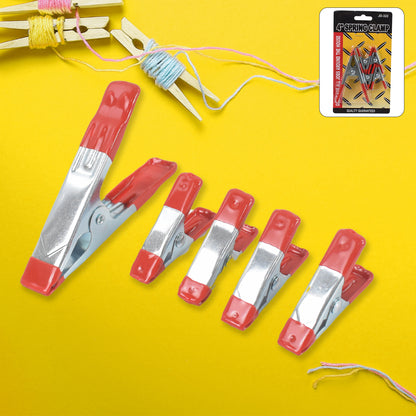 Metal Spring Clamps Heavy Duty Spring Metal Clips Clamp  (5 Pcs Set)